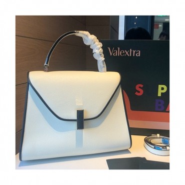 Valextra 2019 Epsom Leather Tote Shoulder Bag,22/26CM - 발렉스트라 2019 엡송 레더 토트 숄더백,VALB0002,22/26CM,화이트+블랙