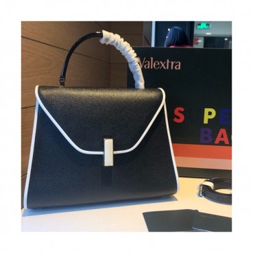 Valextra 2019 Epsom Leather Tote Shoulder Bag,22/26CM - 발렉스트라 2019 엡송 레더 토트 숄더백,VALB0001,22/26CM,블랙+화이트