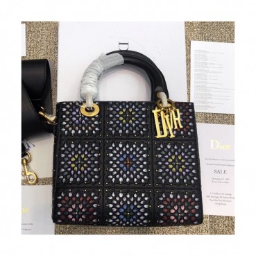 Dior 2019 Lady Dior Tote Shoulder Bag,24CM - 디올 2019 레이디 디올 토트 숄더백 DIOB0258,24CM,블랙(금장)