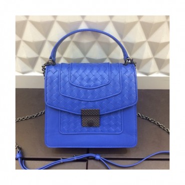 Bottega Veneta 2019 Leather Tote Shoulder Bag,19.5cm - 보테가 베네타 2019 레더 토트 숄더백, 6615,BVB0263,19.5cm,블루