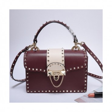 Valentino 2019  Leather Tote Shoudler Cross Bag,24CM - 발렌티노 2019 레더 토트 숄더 크로스백,VTB0578,24CM,와인