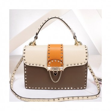Valentino 2019  Leather Tote Shoudler Cross Bag,24CM - 발렌티노 2019 레더 토트 숄더 크로스백,VTB0574,24CM,카키그레이+아이보리