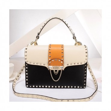 Valentino 2019  Leather Tote Shoudler Cross Bag,24CM - 발렌티노 2019 레더 토트 숄더 크로스백,VTB0573,24CM,블랙+아이보리