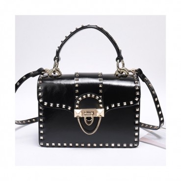 Valentino 2019  Leather Tote Shoudler Cross Bag,21CM - 발렌티노 2019 레더 토트 숄더 크로스백,VTB0572,21CM,블랙