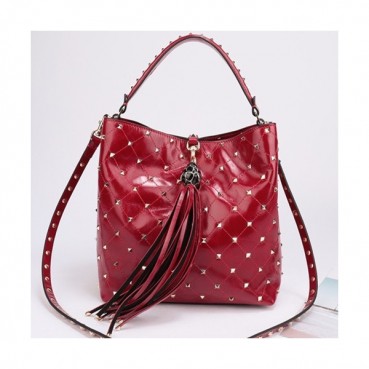 Valentino 2019  Leather Tassel Tote Shoudler Cross Bag,23CM - 발렌티노 2019 레더 태슬 토트 숄더 크로스백,VTB0567,23CM,레드