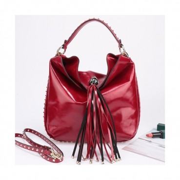 Valentino 2019  Leather Tassel Tote Shoudler Cross Bag,26CM - 발렌티노 2019 레더 태슬 토트 숄더 크로스백,VTB0565,26CM,레드