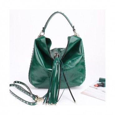 Valentino 2019  Leather Tassel Tote Shoudler Cross Bag,26CM - 발렌티노 2019 레더 태슬 토트 숄더 크로스백,VTB0564,26CM,그린