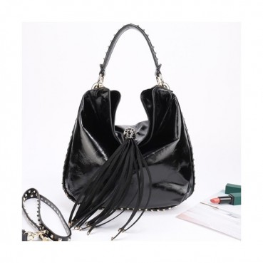 Valentino 2019  Leather Tassel Tote Shoudler Cross Bag,26CM - 발렌티노 2019 레더 태슬 토트 숄더 크로스백,VTB0563,26CM,블랙