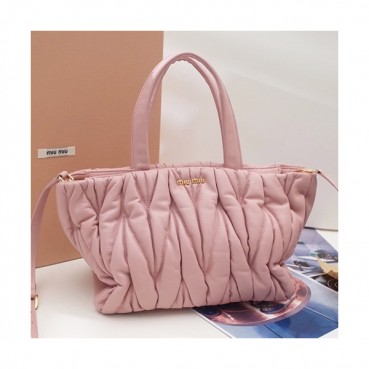 MiuMiu 2019 Matelasse Tote Shoulder Bag,27cm - 미우미우 2019 마틀라세 토트 숄더백,5BG062, MIUB0351 , 27cm,핑크