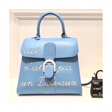 Delvaux 2019 Brillant Leather Tote Shoulder Bag,28 CM - 델보 2019 브리앙 레더 토트 숄더백,DVB0282.28 CM,스카이블루