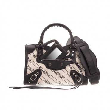 Balenciaga 2019 City Canvas&Leather Tote Shoulder Bag,23/38CM - 발렌시아가 2019 시티 캔버스&레더 토트 숄더백,BGB0327,23/38CM,화이트(은장)