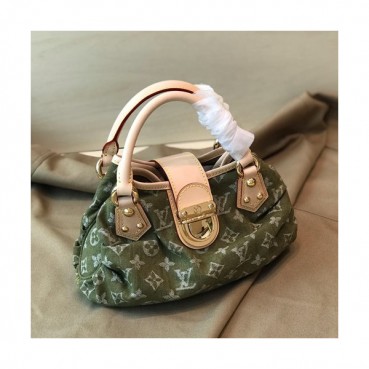 Louis Vuitton 2019 Monogram Pleaty Denim Tote Bag,26cm - 루이비통2019 모노그램 플리티 여성용 데님 토트백 M95020,LOUB1363 ,26cm,그린