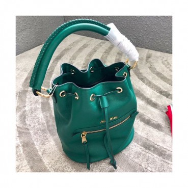 MiuMiu 2019 Bucket Tote Shoulder Bag,29cm - 미우미우 2019 버킷 토트 크로스백,5BE027, MIUB0333, 29cm,그린