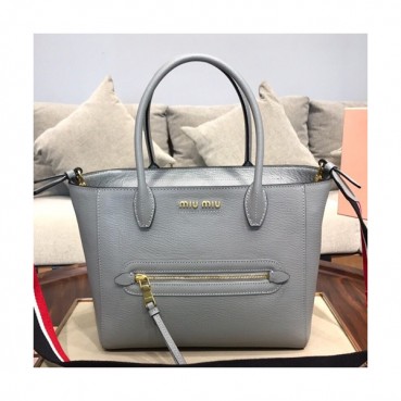 MiuMiu 2019 Tote Shoulder Cross Bag,26cm - 미우미우 2019 토트 숄더 크로스백,5BG137, MIUB0329, 26cm,그레이