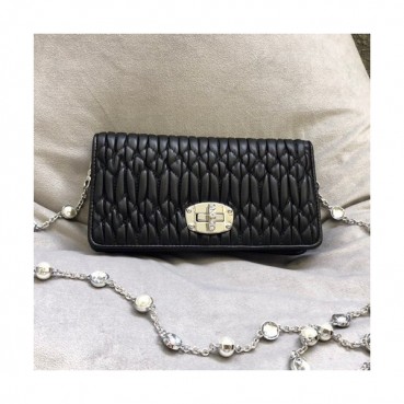 MiuMiu 2019 Matelasse Tote Shoulder Cross Bag,19cm - 미우미우 2019 마틀라세 토트 숄더 크로스백,5DH044 , MIUB0326, 19cm,블랙