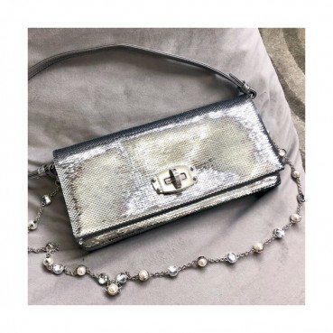 MiuMiu 2019 Matelasse Spangle Tote Shoulder Cross Bag,28cm - 미우미우 2019 마틀라세 스팽글 토트 숄더 크로스백,5BD233, MIUB0317 , 28cm,실버