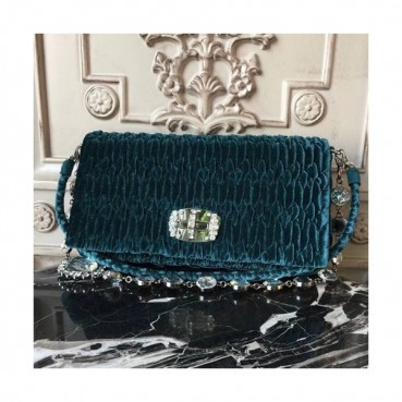 MiuMiu 2019 Matelasse Crystal Tote Shoulder Cross Bag,28cm - 미우미우 2019 마틀라세 크리스탈 토트 숄더 크로스백,5BD233, MIUB0314 , 28cm,블루