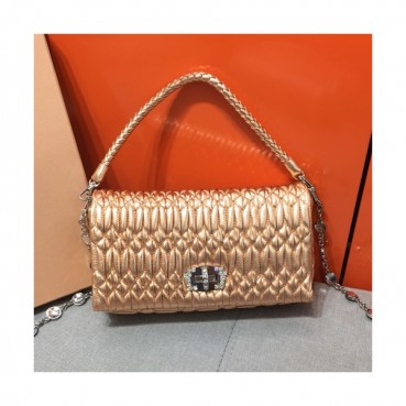 MiuMiu 2019 Matelasse Crystal Tote Shoulder Cross Bag,23.5cm - 미우미우 2019 마틀라세 크리스탈 토트 숄더 크로스백,5BD417, MIUB0300 , 23.5cm,로즈골드