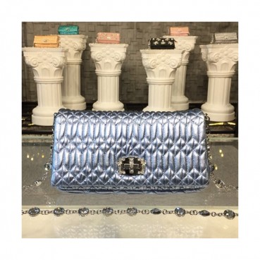 MiuMiu 2019 Matelasse Crystal Tote Shoulder Cross Bag,23.5cm - 미우미우 2019 마틀라세 크리스탈 토트 숄더 크로스백,5BD417, MIUB0299, 23.5cm,연블루