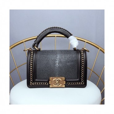 Chanel Leboy Leather Chain Tote Shoulder Bag ,25CM - 샤넬 르보이 레더 체인 토트 숄더백 CHAB0781,25CM,블랙