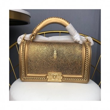 Chanel Leboy Leather Chain Tote Shoulder Bag ,25CM - 샤넬 르보이 레더 체인 토트 숄더백 CHAB0780,25CM,옐로우골드