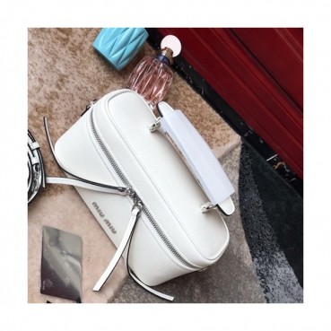 MiuMiu 2019 Tote Shoulder Bag,24cm - 미우미우 2019 토트 숄더백,5BH122, MIUB0251, 24cm,화이트