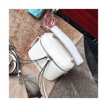 MiuMiu 2019 Small Tote Shoulder Bag,16cm - 미우미우 2019 스몰 토트 숄더백,5BH123, MIUB0247, 16cm,화이트