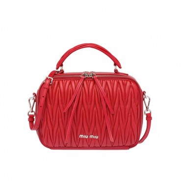 MiuMiu 2019 Matelasse Tote Shoulder Bag,27cm - 미우미우 2019 마틀라세 토트 숄더백,5VT003, MIUB0218 , 27cm,레드