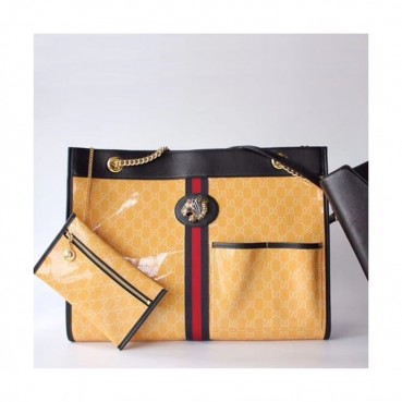 Gucci 2019 Tiger Head Large Women Tote Shoulder Shopper Bag,45CM - 구찌 2019 타이거헤드 라지 여성용 토트 숄더 쇼퍼백  537219 ,GUB0620 ,45cm,옐로우