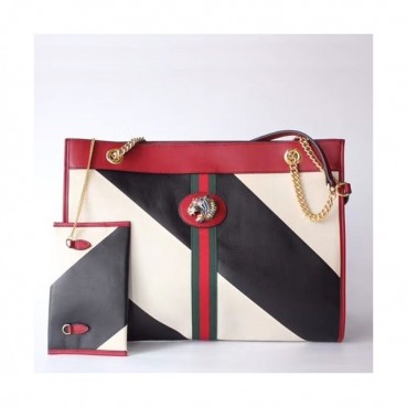 Gucci 2019 Tiger Head Large Women Tote Shoulder Shopper Bag,45CM - 구찌 2019 타이거헤드 라지 여성용 토트 숄더 쇼퍼백  537219,GUB0619  ,45cm,블랙+화이트
