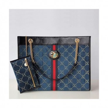 Gucci 2019 Tiger Head Large Women Tote Shoulder Shopper Bag,45CM - 구찌 2019 타이거헤드 라지 여성용 토트 숄더 쇼퍼백 537219,GUB0612  ,45cm,블루