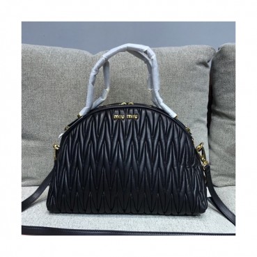 MiuMiu 2019 Matelasse Tote Shoulder Cross Bag,32cm - 미우미우 2019 마틀라세 토트 숄더 크로스백,5BB034 , MIUB0141, 32cm,블랙
