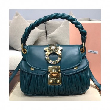 MiuMiu 2019 Matelasse Coffer Large Tote Shoulder Cross Bag,32cm - 미우미우 2019 마틀라세 코퍼 라지 토트 숄더 크로스백,5BC041, MIUB0101 , 32cm,블루