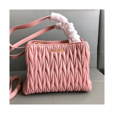MiuMiu 2019 Matelasse Tote Shoulder Cross Bag,27cm - 미우미우 2019 마틀라세 토트 숄더 크로스백,5BG103, MIUB0065 , 27cm,핑크