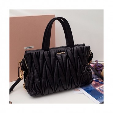 MiuMiu 2019 Tote Shoulder Bag,30.5cm - 미우미우 2019 토트 숄더백,5BB027, MIUB0013, 30.5cm,블랙