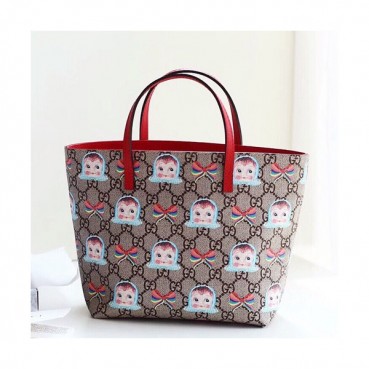 Gucci 2019 Supreme Mini Tote Bag,21CM - 구찌 2019 수프림 여성용 토트백 410812,GUB0584,21CM,브라운