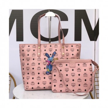 MCM Visetos Tote Shoulder Shopper Bag,30cm - 엠씨엠 여성용 비세토스 토트 숄더 쇼퍼백 MCMB0242, 30cm,핑크
