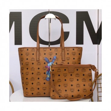 MCM Visetos Tote Shoulder Shopper Bag,30cm - 엠씨엠 여성용 비세토스 토트 숄더 쇼퍼백 MCMB0241, 30cm,브라운
