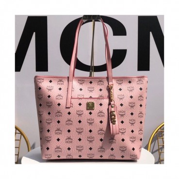 MCM Anya Visetos Tote Shoulder Shopper Bag,30cm - 엠씨엠 여성용 Anya 비세토스 토트 숄더 쇼퍼백 MCMB0240, 30cm,핑크