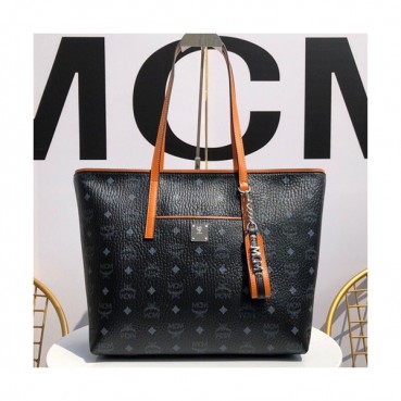 MCM Anya Visetos Tote Shoulder Shopper Bag,30cm - 엠씨엠 여성용 Anya 비세토스 토트 숄더 쇼퍼백 MCMB0239, 30cm,블랙
