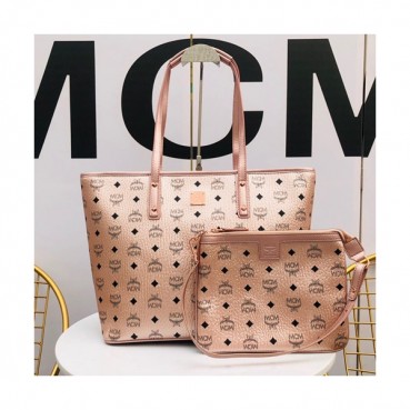 MCM Anya Visetos Tote Shoulder Shopper Bag,35cm - 엠씨엠 여성용 Anya 비세토스 토트 숄더 쇼퍼백 MCMB0232, 35cm,로즈골드