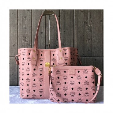 MCM Visetos Tote Shoulder Shopper Bag,33cm - 엠씨엠 여성용 비세토스 토트 숄더 쇼퍼백 MCMB0228, 33cm,핑크