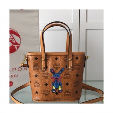 MCM Patricia Visetos Mini Tote Shoulder Shopper Bag,22cm - 엠씨엠 여성용 패트리샤 비세토스 미니 토트 숄더 쇼퍼백 MCMB0226, 22cm,브라운