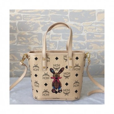 MCM Patricia Visetos Mini Tote Shoulder Shopper Bag,22cm - 엠씨엠 여성용 패트리샤 비세토스 미니 토트 숄더 쇼퍼백 MCMB0223, 22cm,베이지