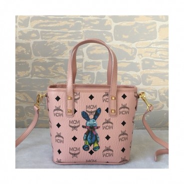 MCM Patricia Visetos Mini Tote Shoulder Shopper Bag,22cm - 엠씨엠 여성용 패트리샤 비세토스 미니 토트 숄더 쇼퍼백 MCMB0222, 22cm,핑크