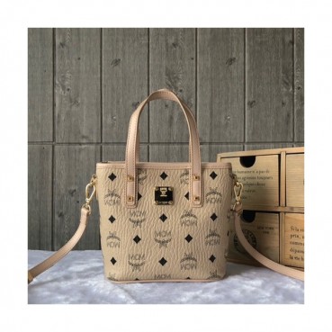 MCM Anya Visetos Mini Tote Shoulder Shopper Bag,18.5cm - 엠씨엠 여성용 Anya 비세토스 미니 토트 숄더 쇼퍼백 MCMB0217, 18.5cm,베이지