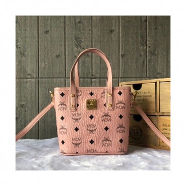 MCM Anya Visetos Mini Tote Shoulder Shopper Bag,18.5cm - 엠씨엠 여성용 Anya 비세토스 미니 토트 숄더 쇼퍼백 MCMB0216, 18.5cm,핑크