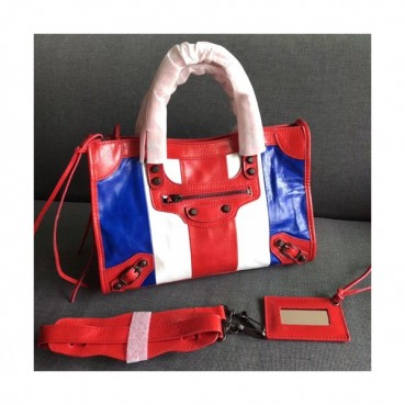 Balenciaga 2019 Bazar City Leather Tote Shoulder Bag,30CM - 발렌시아가 2019 바자르 시티 레더 토트 숄더백,BGB0310,30CM,레드+블루