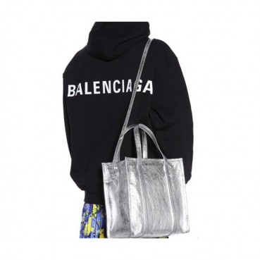 Balenciaga 2019 Bazar Leather Tote Shoulder Shopper Bag,22CM - 발렌시아가 2019 바자르 레더 남여공용 토트 숄더 쇼퍼백,BGB0281,22CM,실버