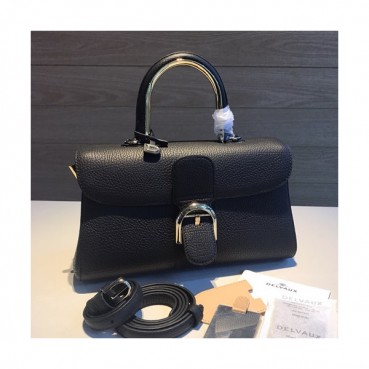 Delvaux 2019 Brillant Leather Tote Shoulder Bag,28CM - 델보 2019 브리앙 레더 토트 숄더백,DVB0280.28CM,블랙